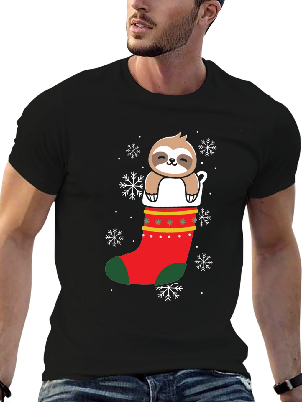 Festive Sloth Christmas T-Shirt