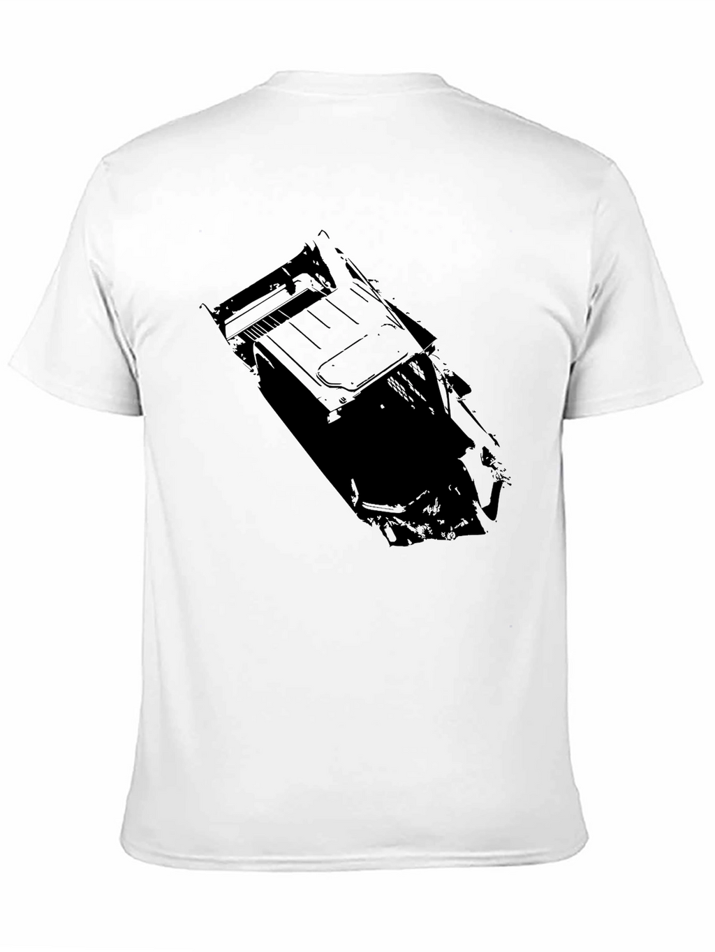 Mens Black Graphic Tee - Car Design