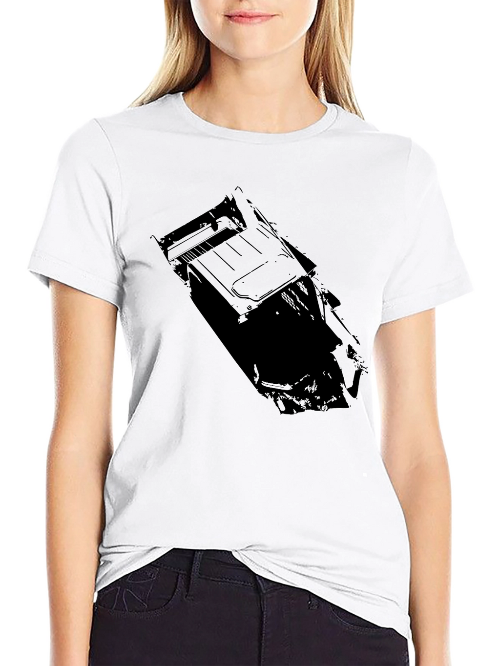 Mens Black Graphic Tee - Car Design