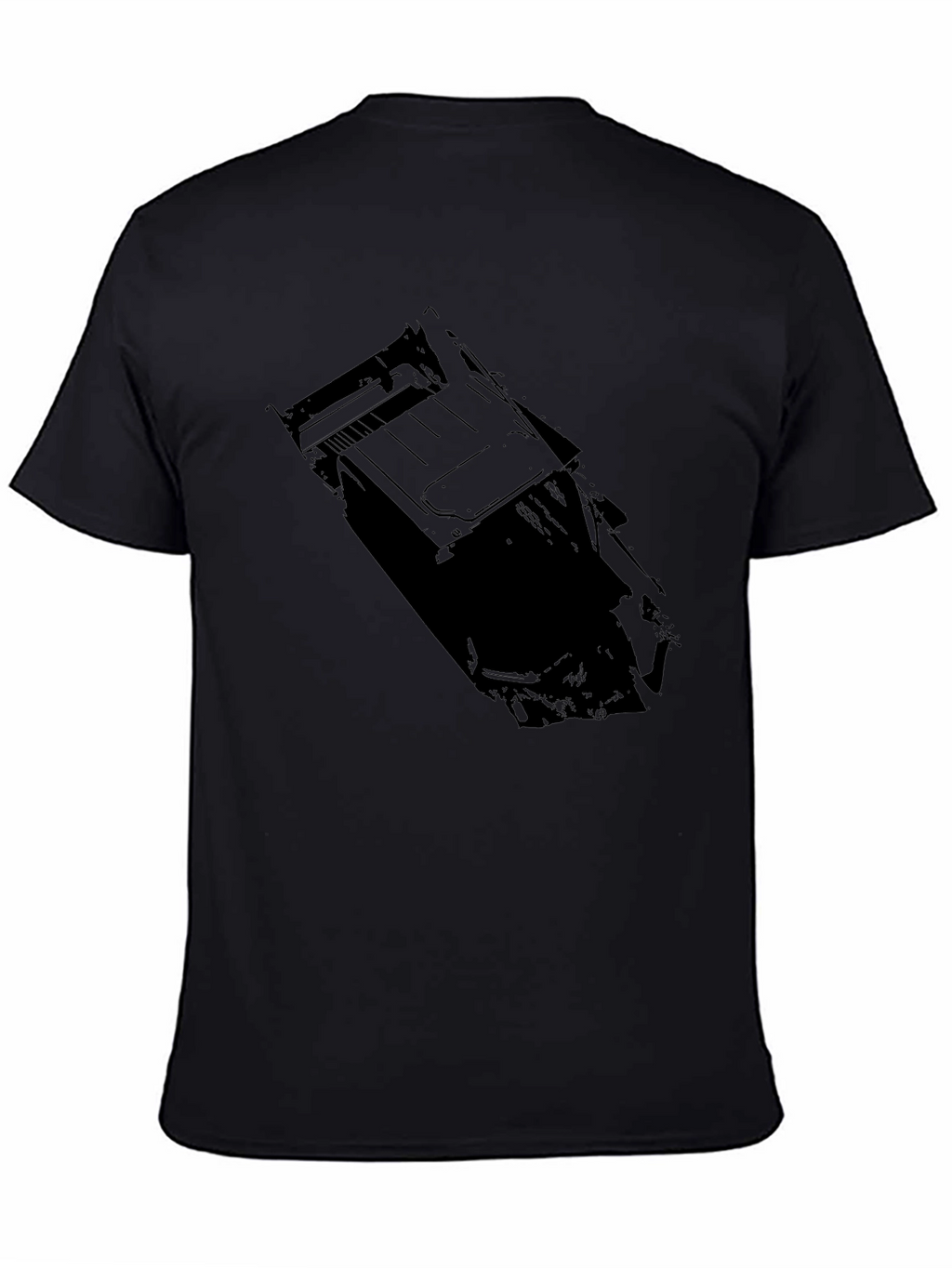Mens Black Graphic Tee - Car Design