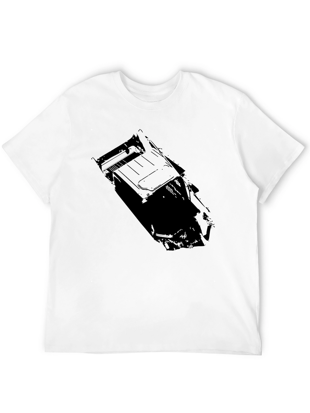 Mens Black Graphic Tee - Car Design