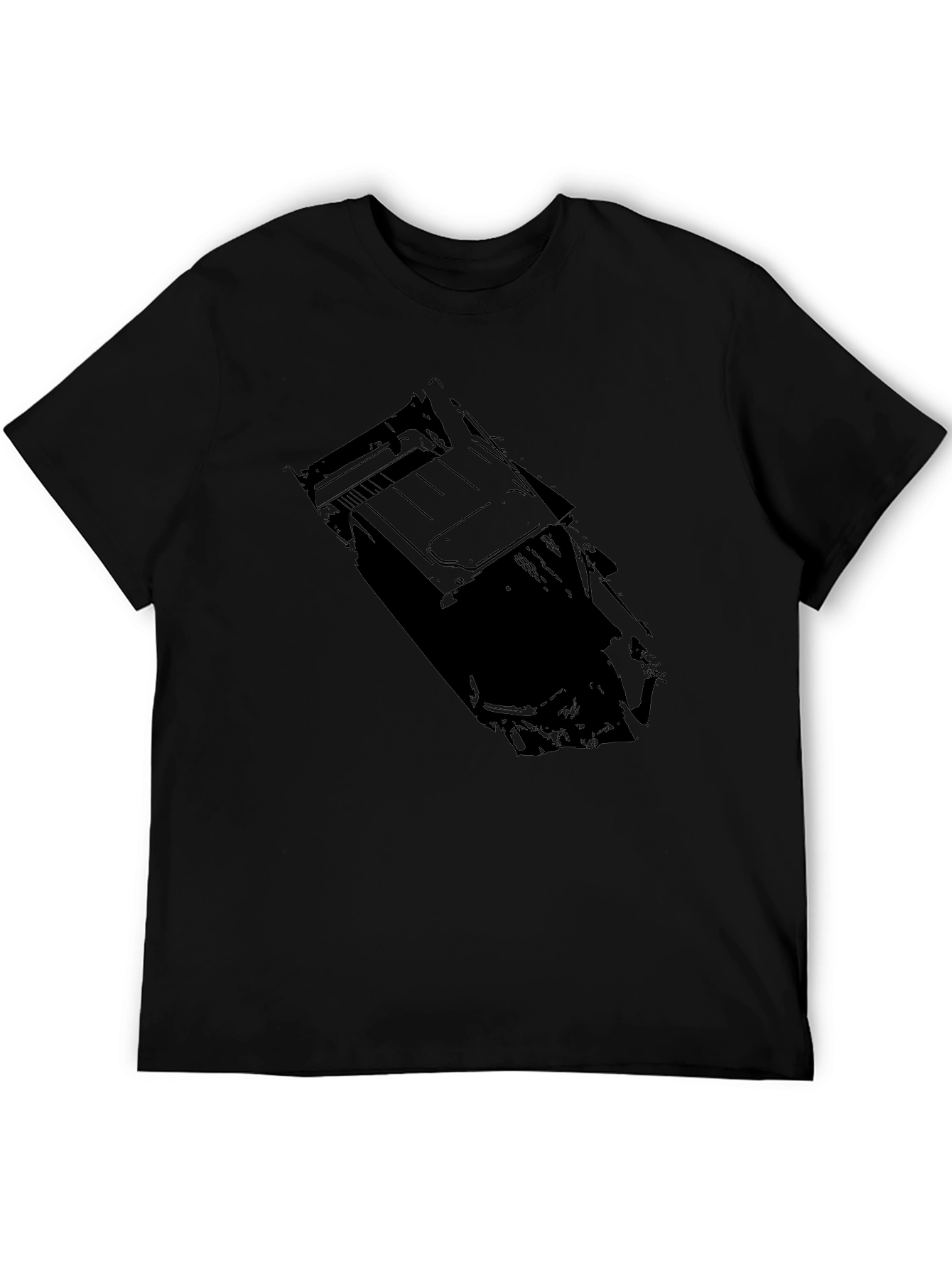 Mens Black Graphic Tee - Car Design
