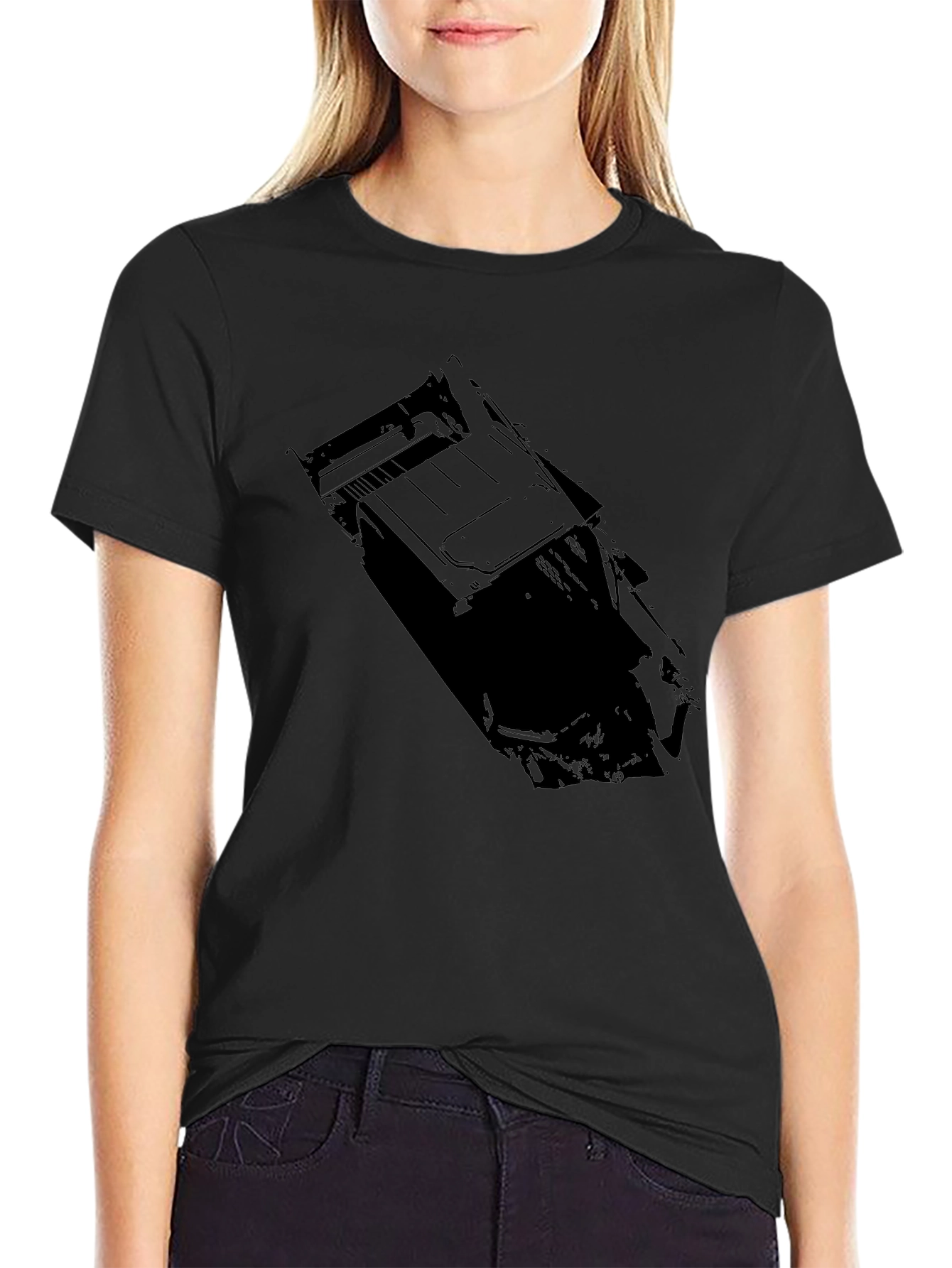 Mens Black Graphic Tee - Car Design