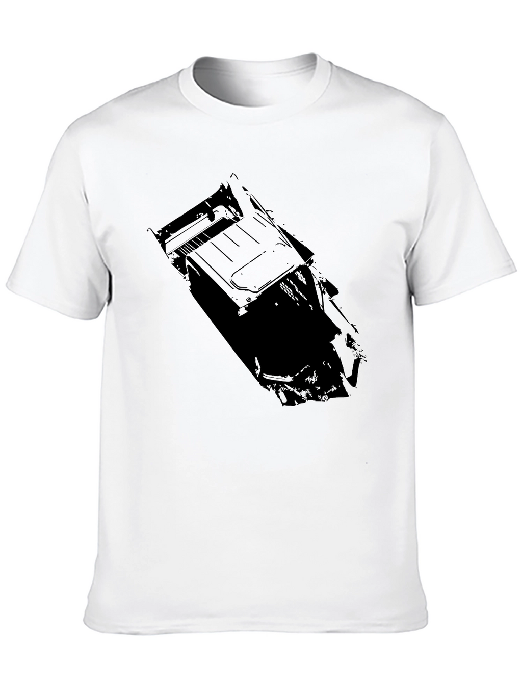 Mens Black Graphic Tee - Car Design