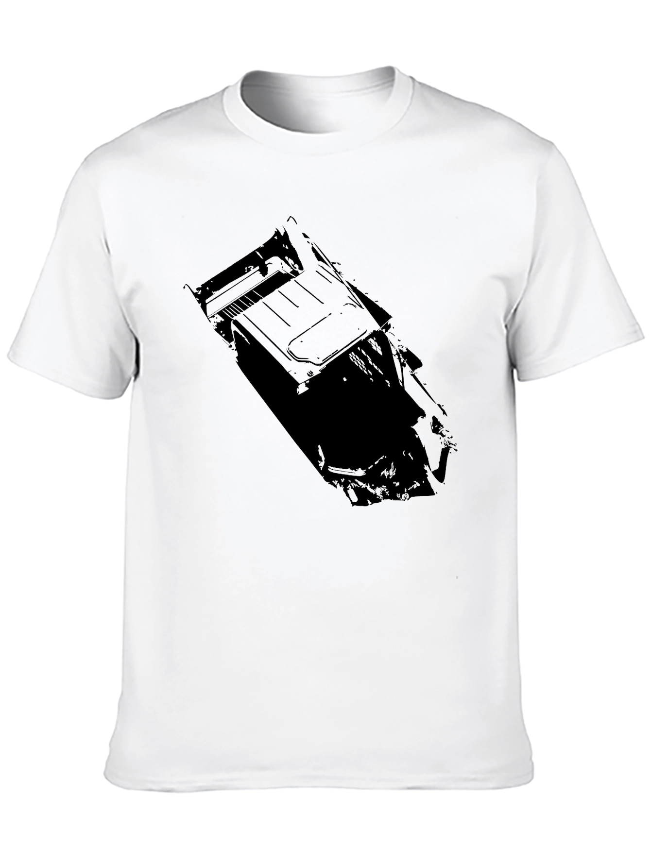 Mens Black Graphic Tee - Car Design