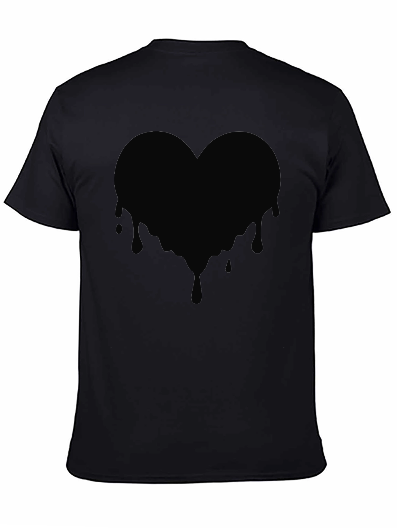 Dripping Heart Graphic Tee - Mens Black T-Shirt