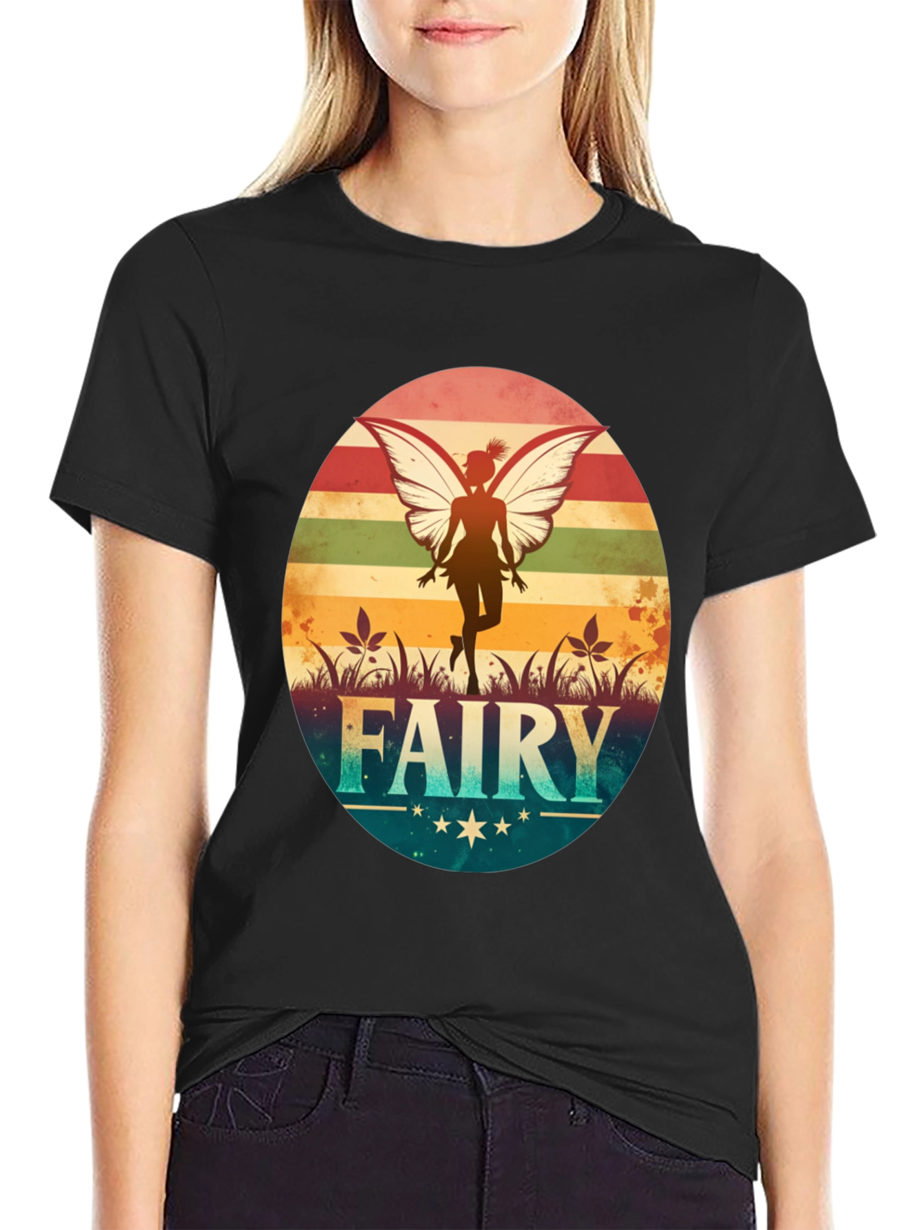 Retro Fairy Graphic T-Shirt - Vintage Style Tee