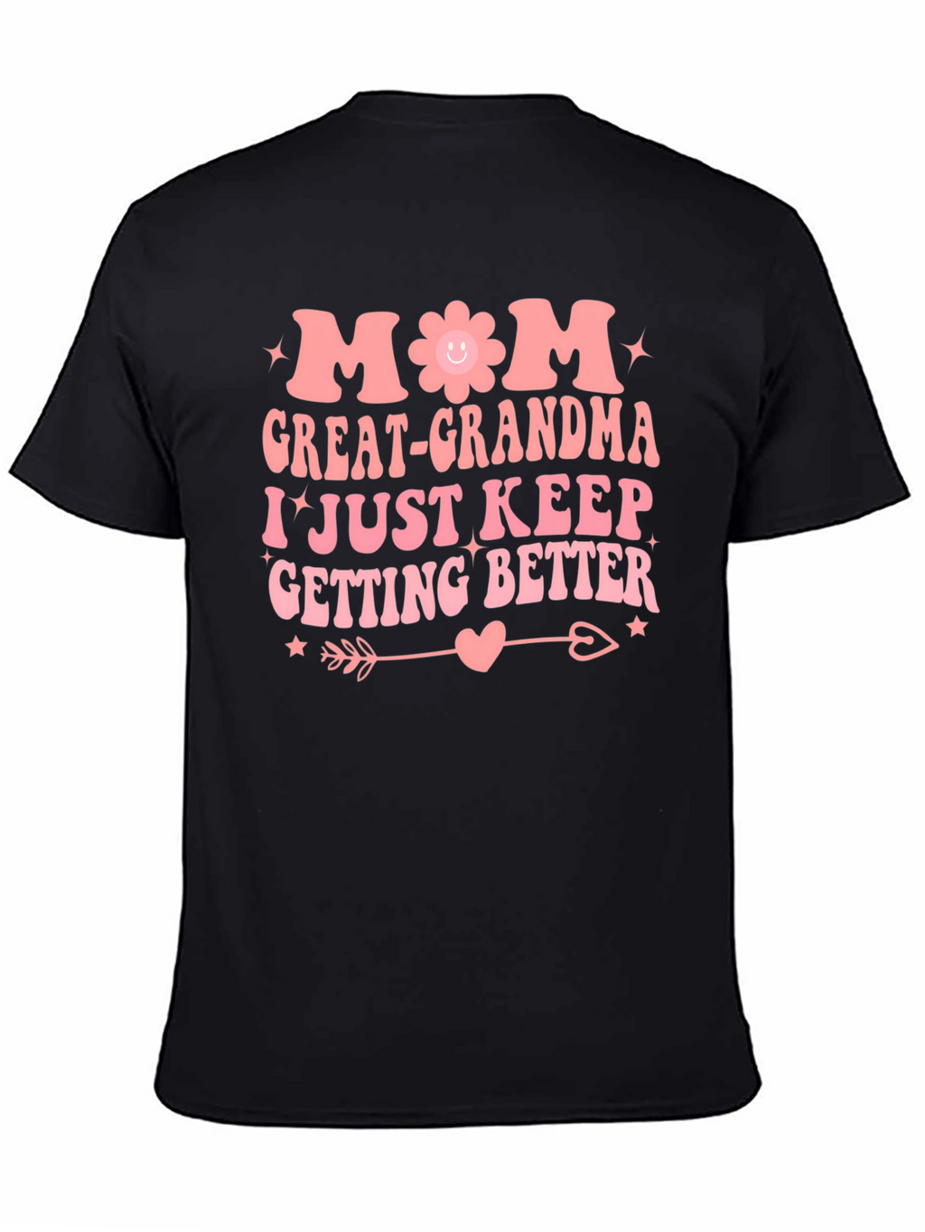 Mom Great-Grandma Black Graphic T-Shirt