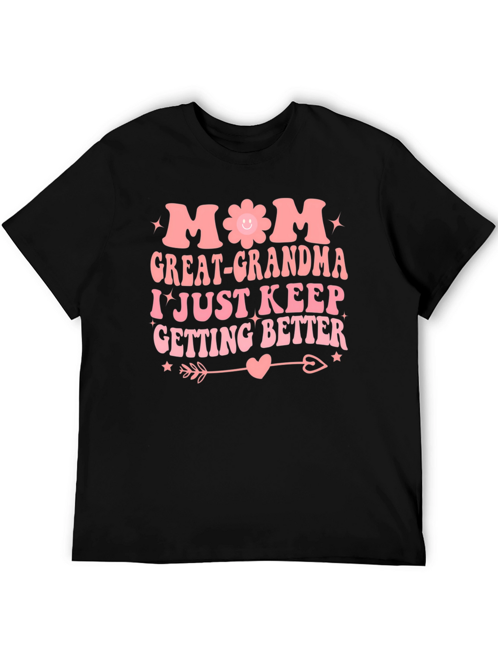 Mom Great-Grandma Black Graphic T-Shirt