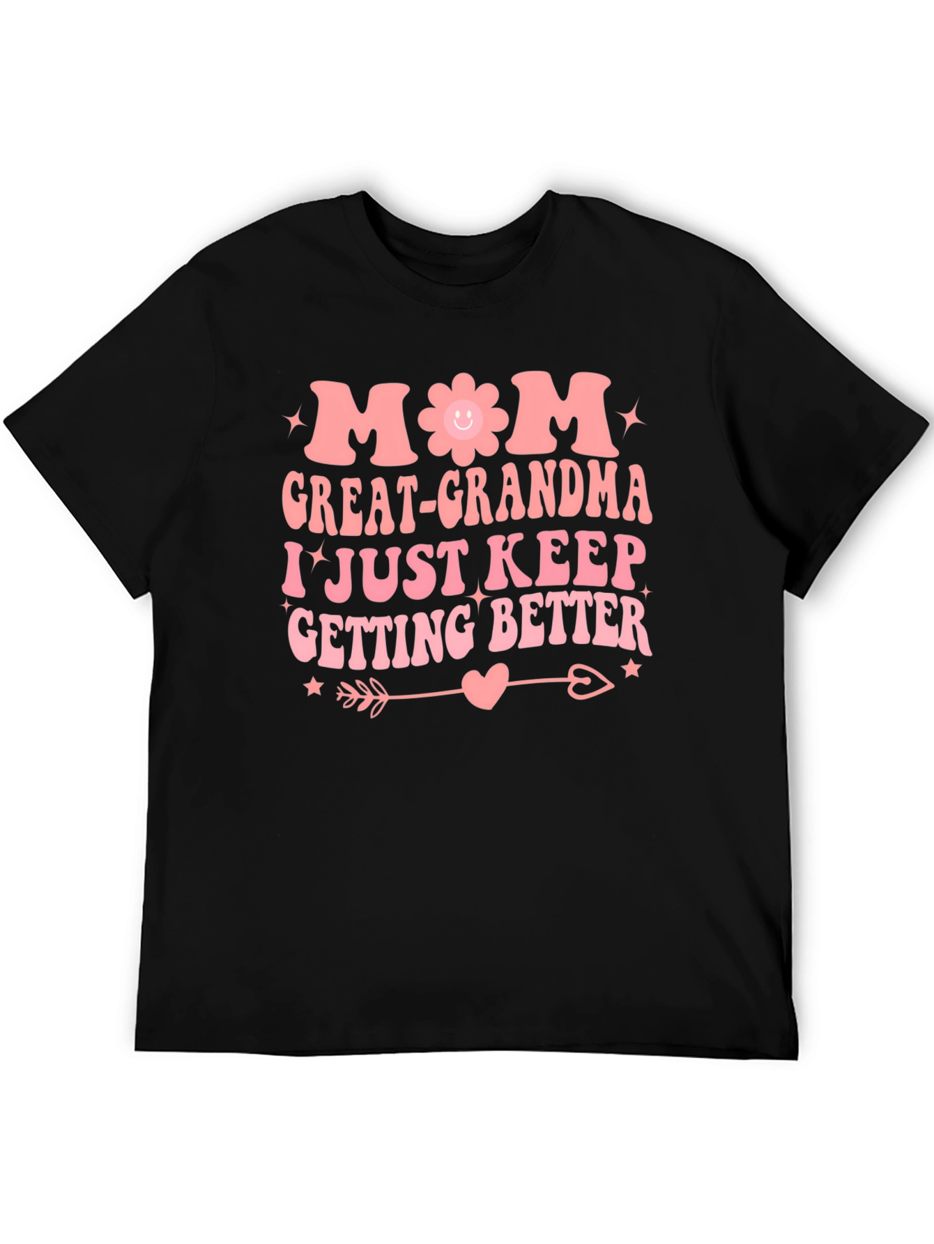 Mom Great-Grandma Black Graphic T-Shirt