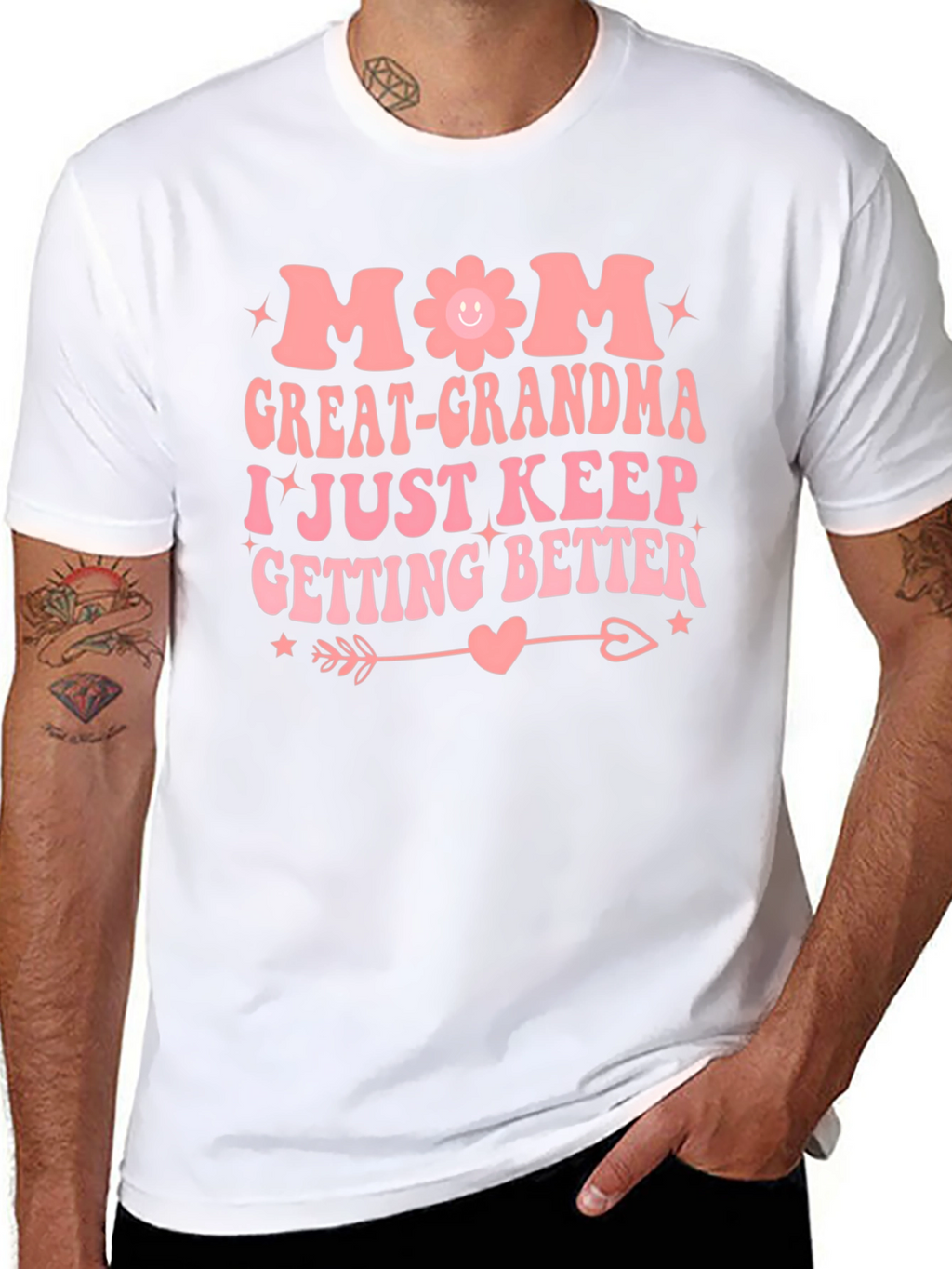 Mom Great-Grandma Black Graphic T-Shirt