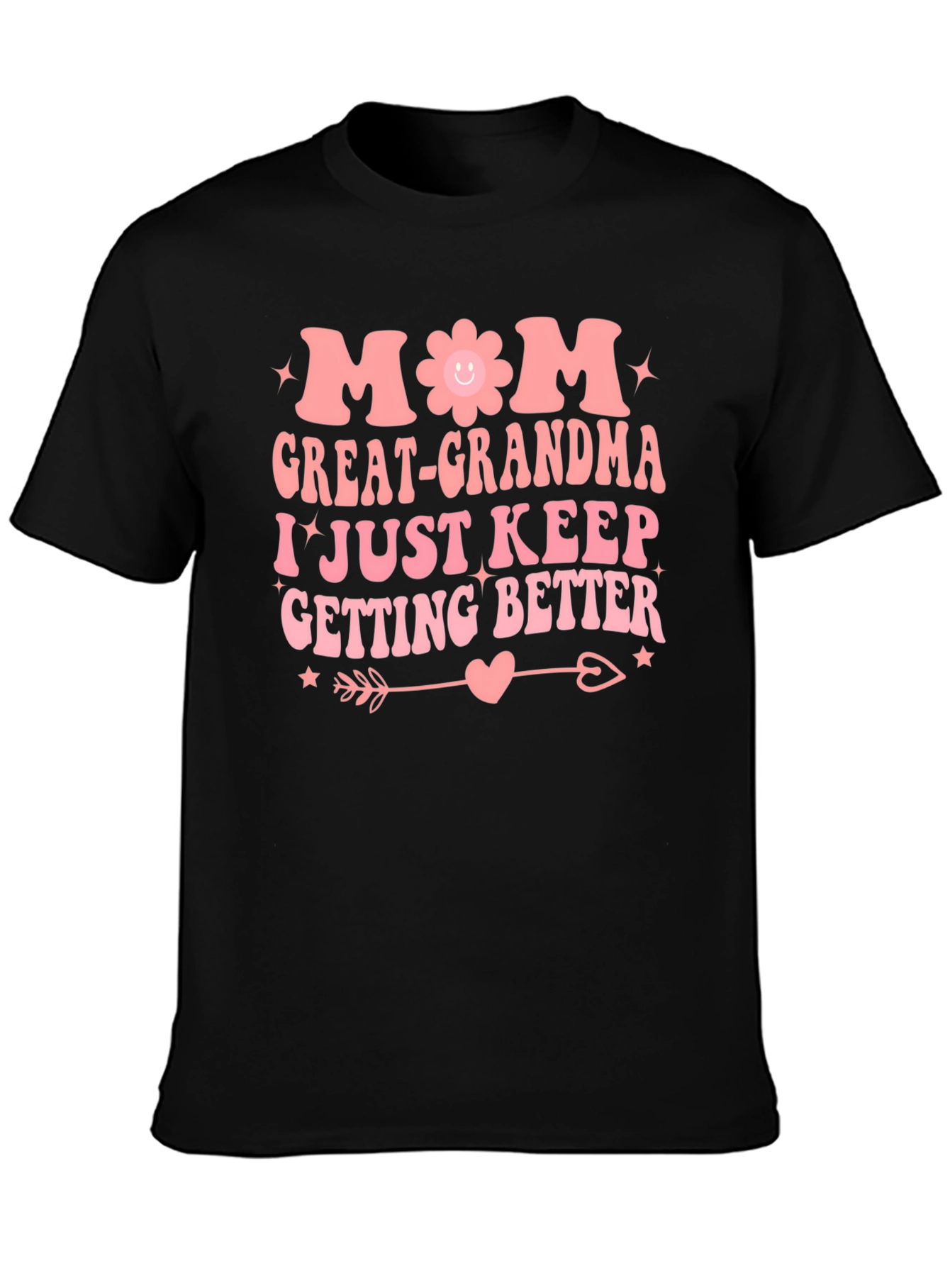 Mom Great-Grandma Black Graphic T-Shirt