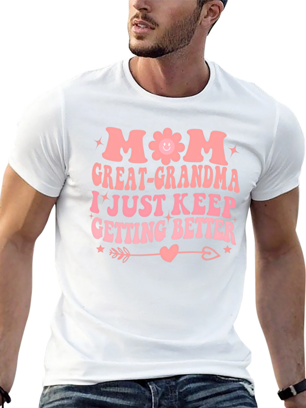 Mom Great-Grandma Black Graphic T-Shirt
