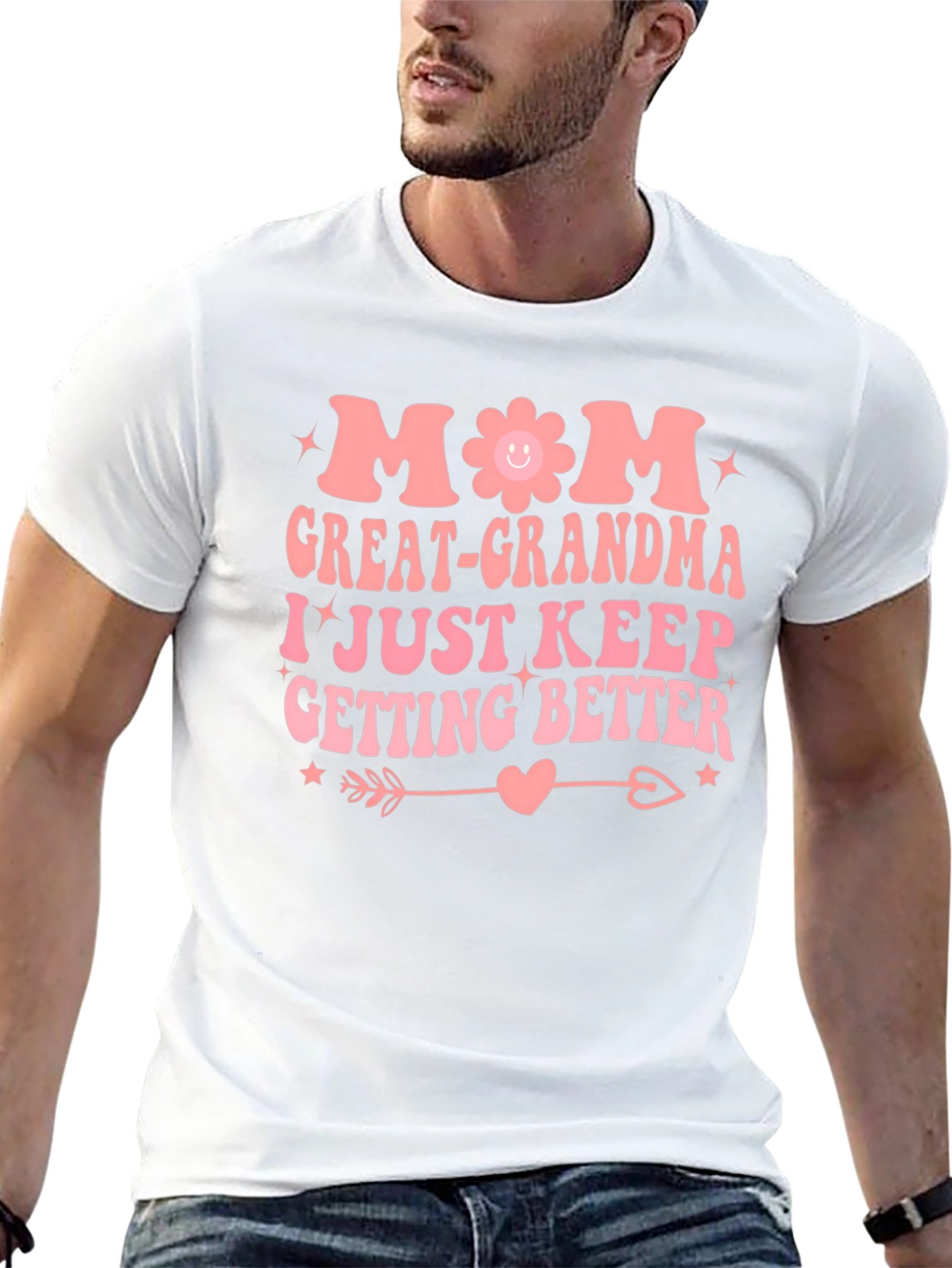 Mom Great-Grandma Black Graphic T-Shirt