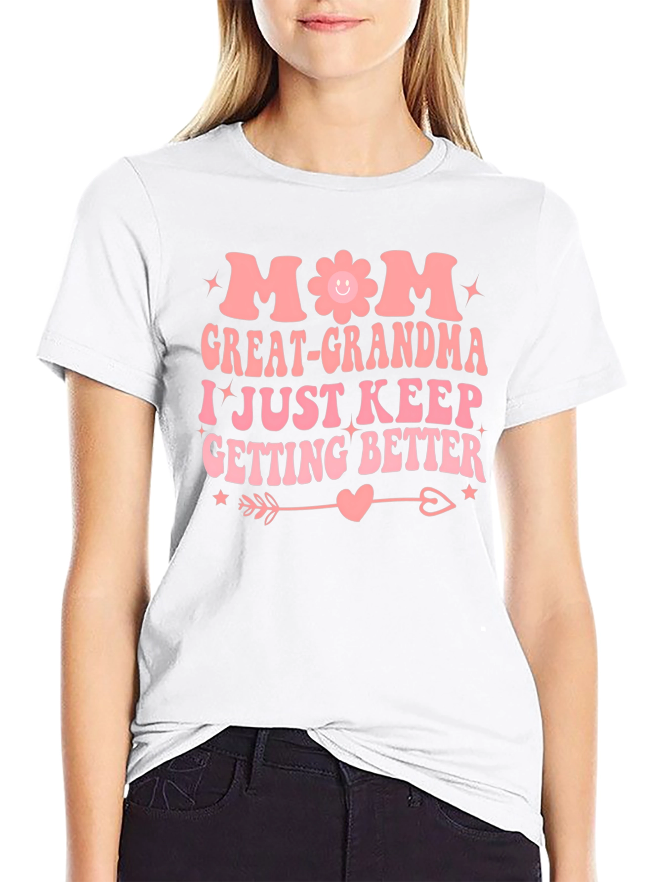 Mom Great-Grandma Black Graphic T-Shirt