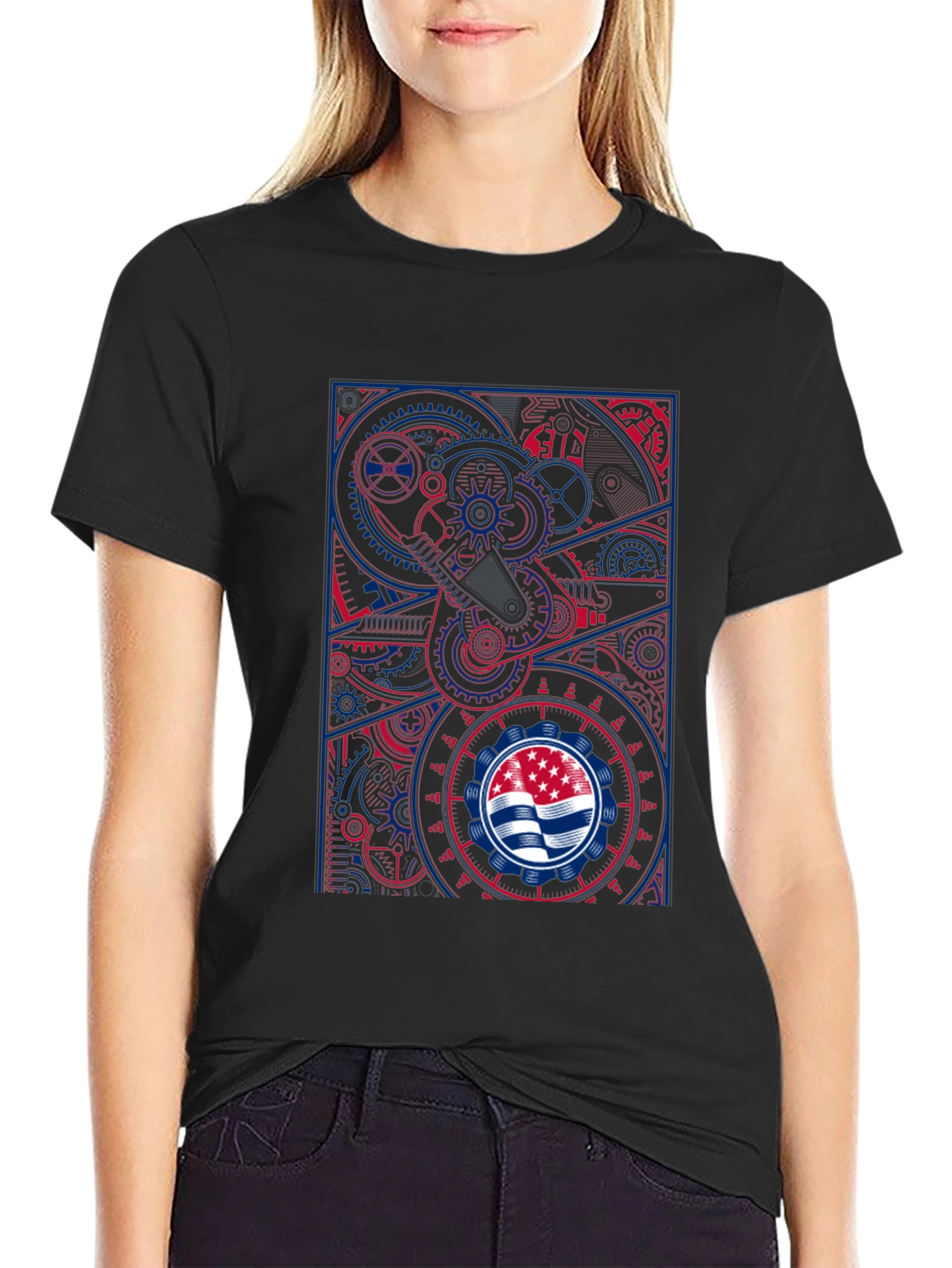 Steampunk Flag Graphic T-Shirt - Cool Design