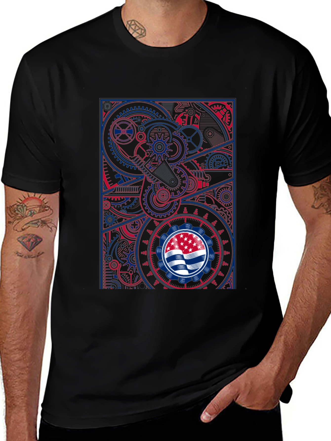 Steampunk Flag Graphic T-Shirt - Cool Design