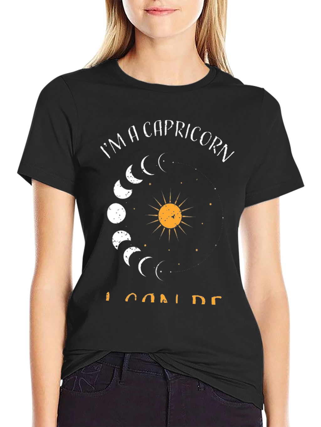 Capricorn Zodiac Graphic Tee - Black