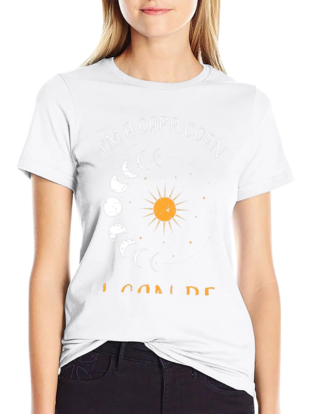 Capricorn Zodiac Graphic Tee - Black