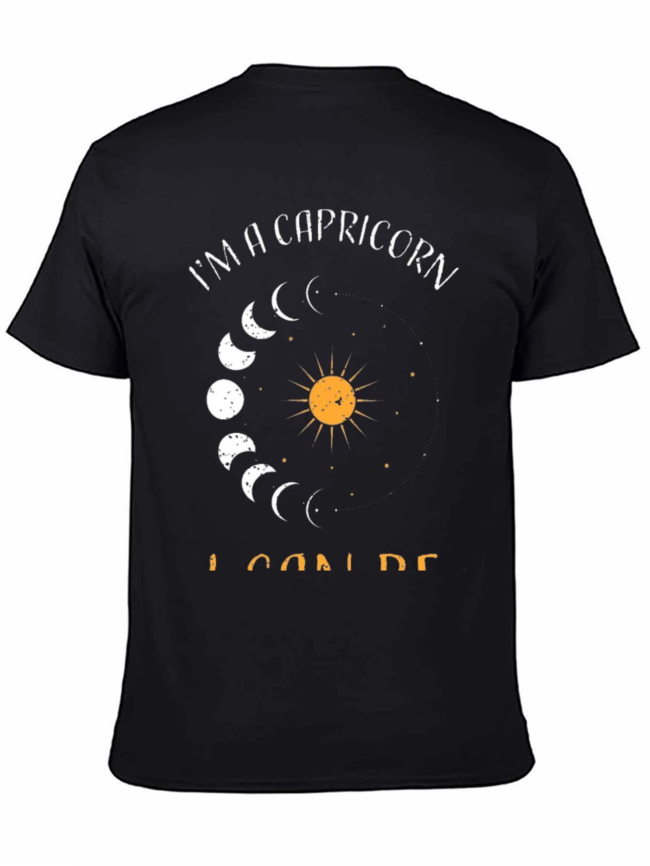 Capricorn Zodiac Graphic Tee - Black