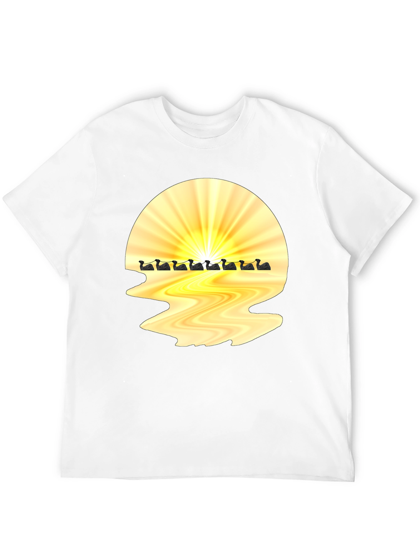 Sunrise Duck Row Black T-Shirt