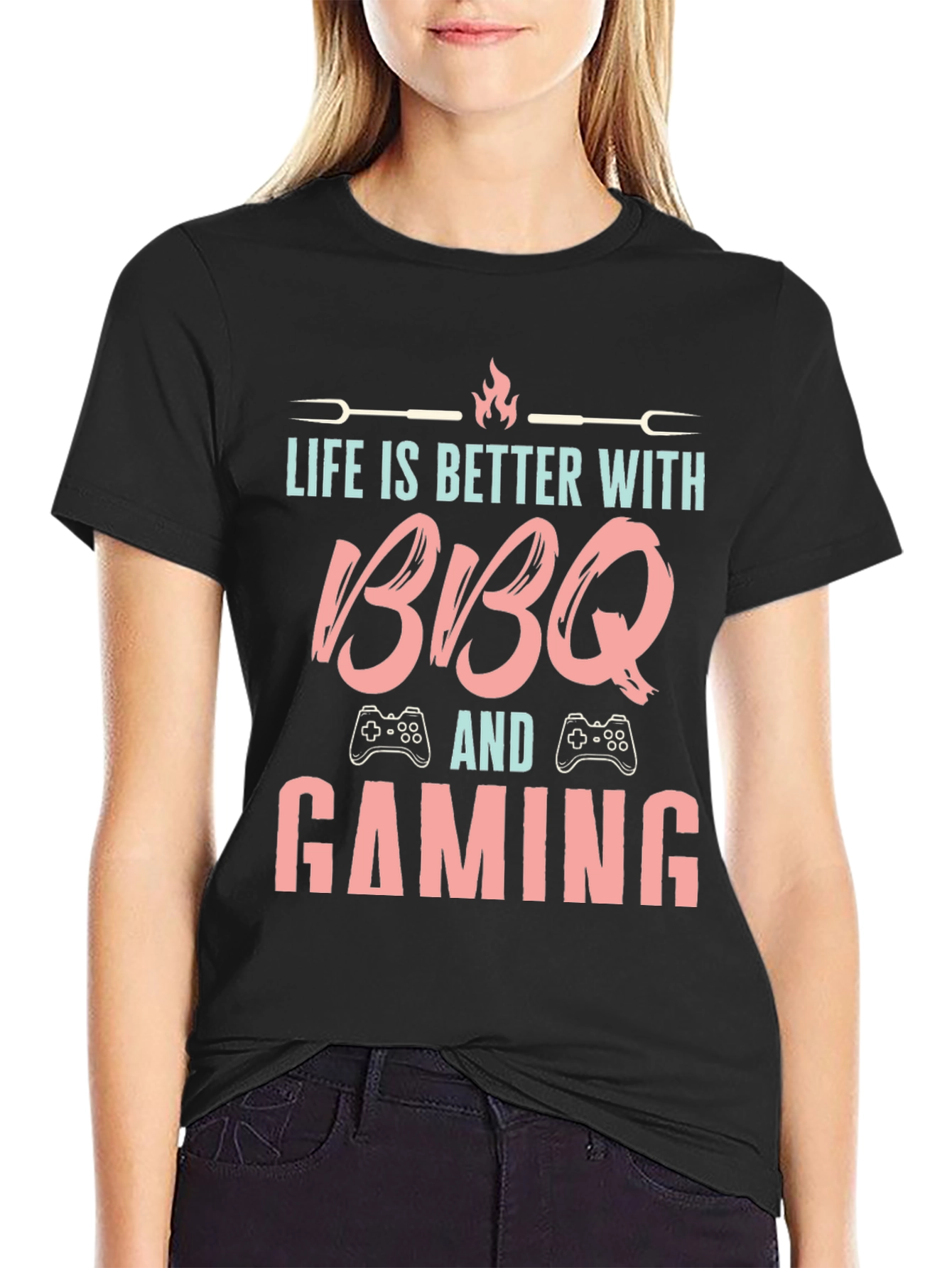 Life is Better with BBQ and Gaming T-Shirt