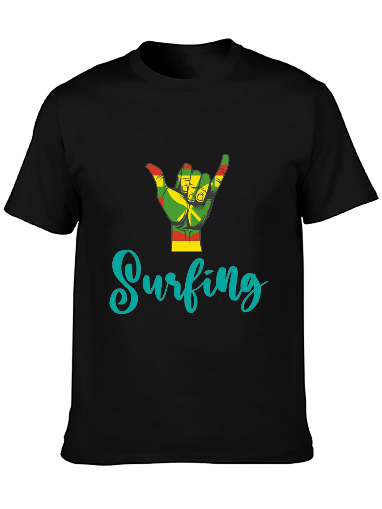 Rasta Surfing Hand Sign T-Shirt