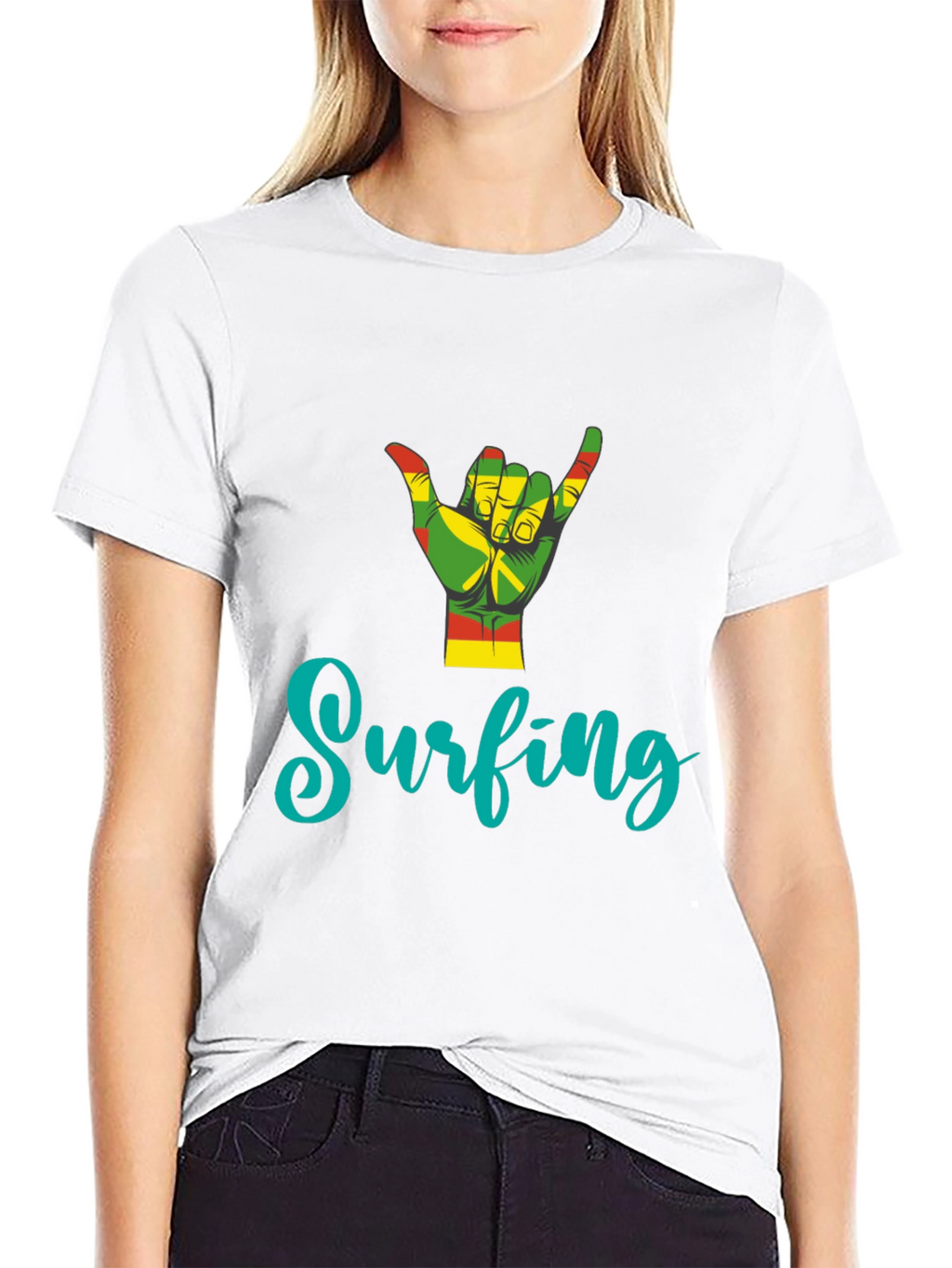 Rasta Surfing Hand Sign T-Shirt