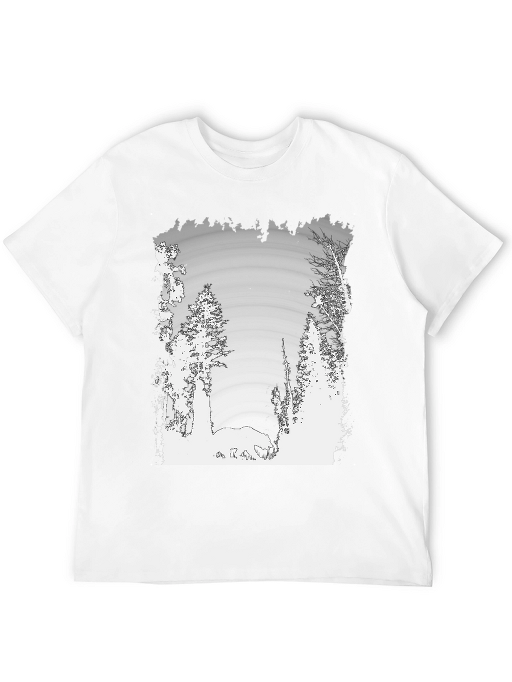Nature Scene Graphic Print Black Tee