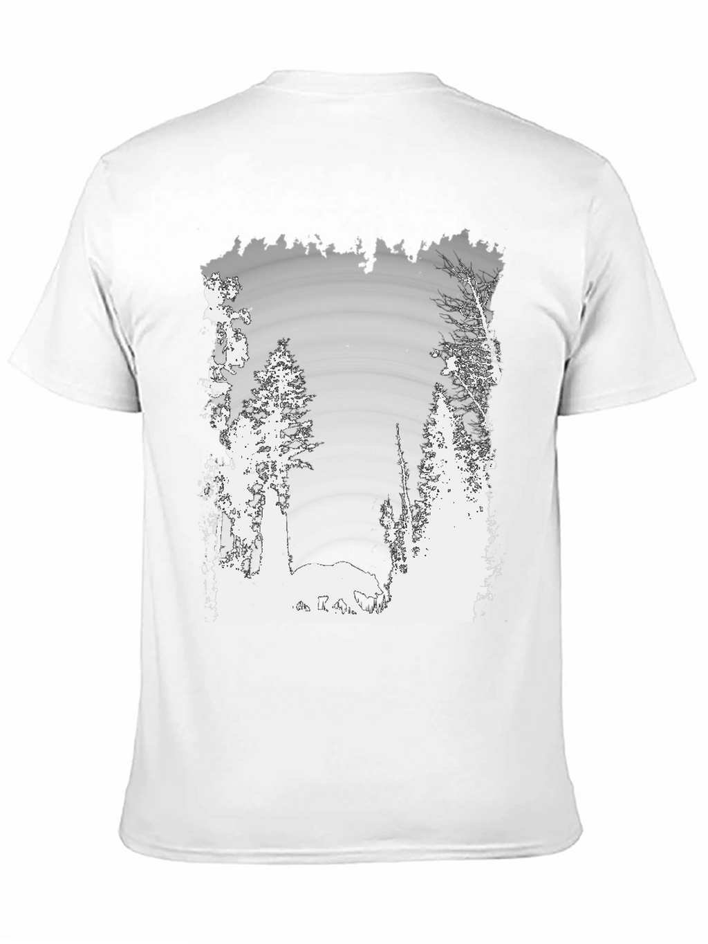 Nature Scene Graphic Print Black Tee