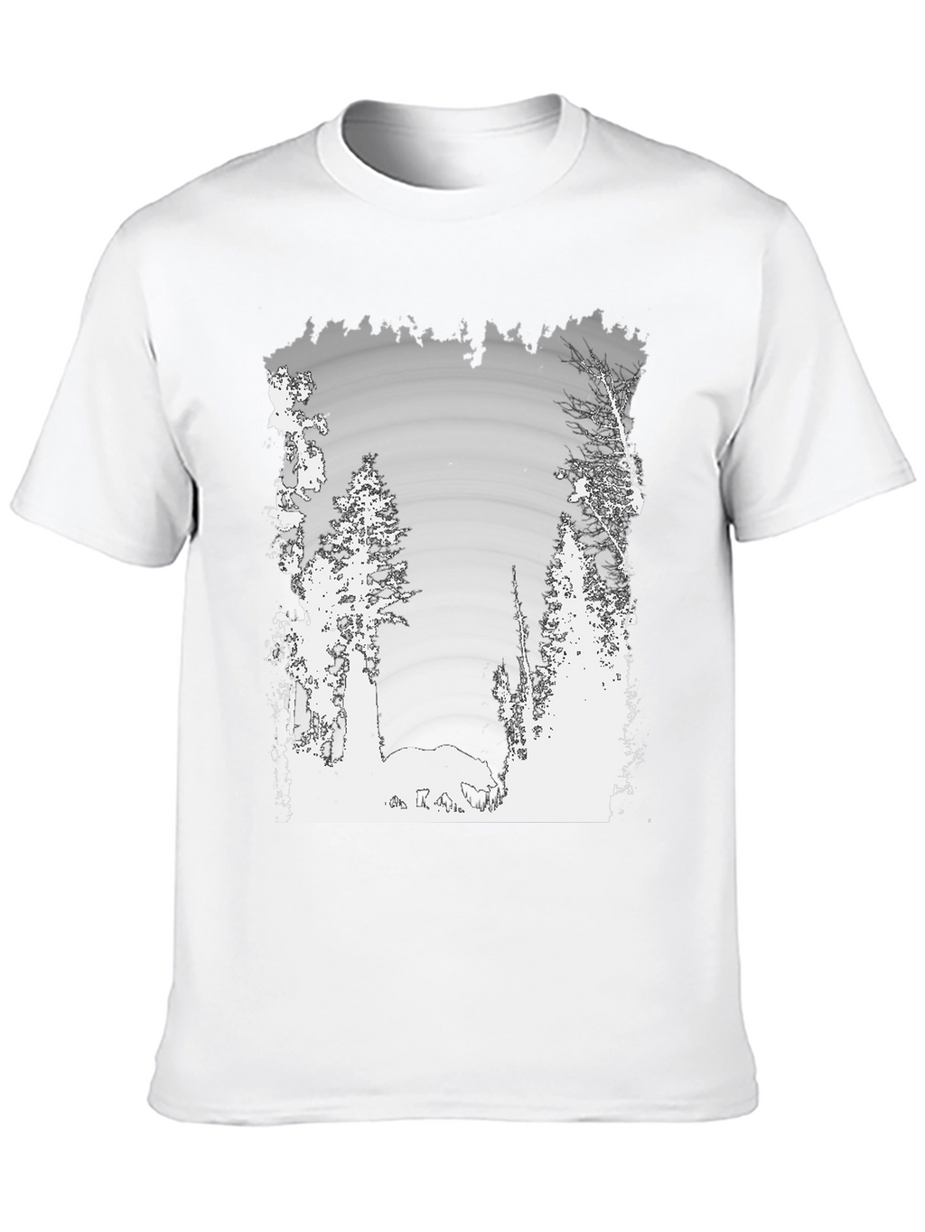 Nature Scene Graphic Print Black Tee