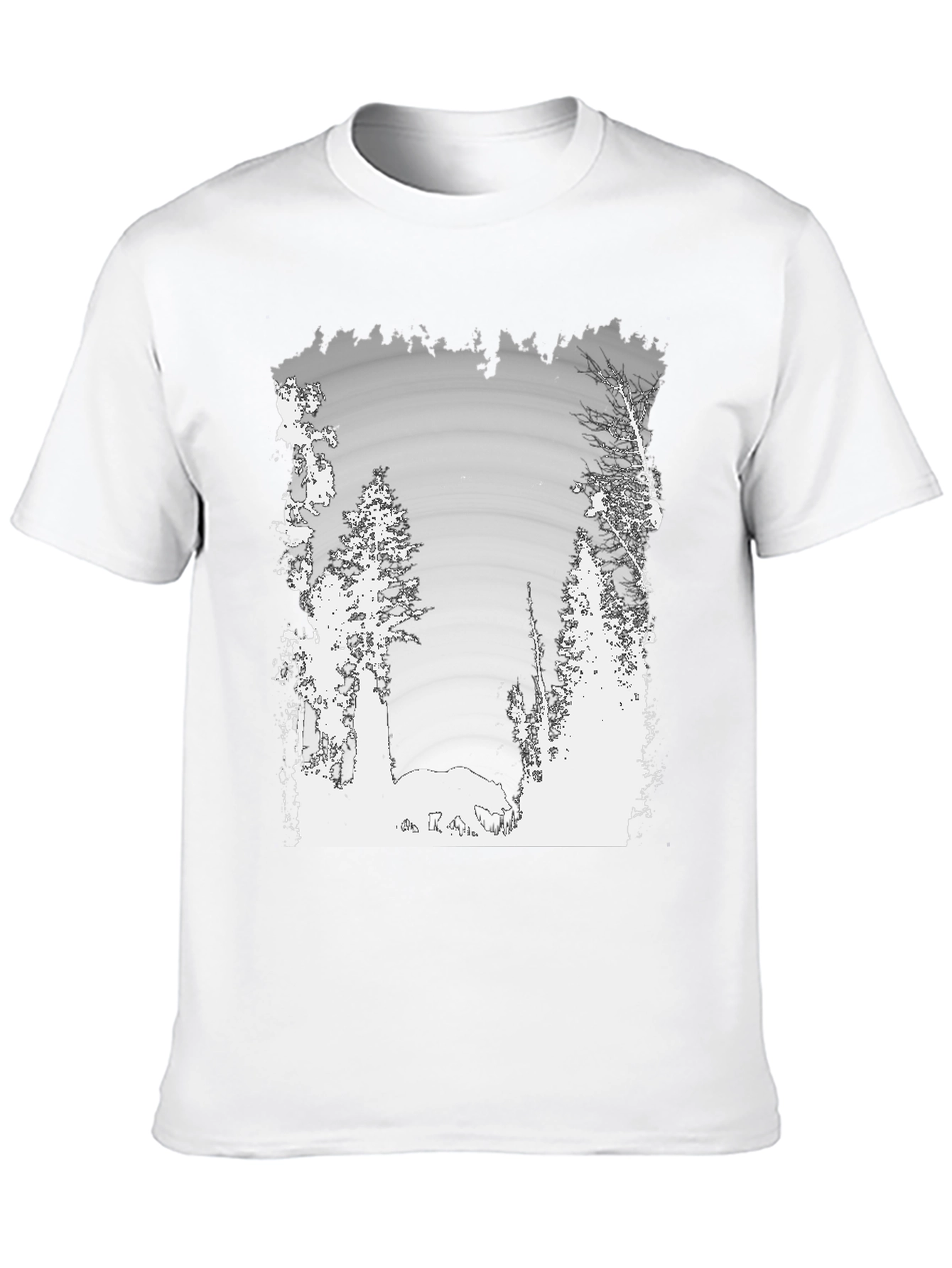 Nature Scene Graphic Print Black Tee
