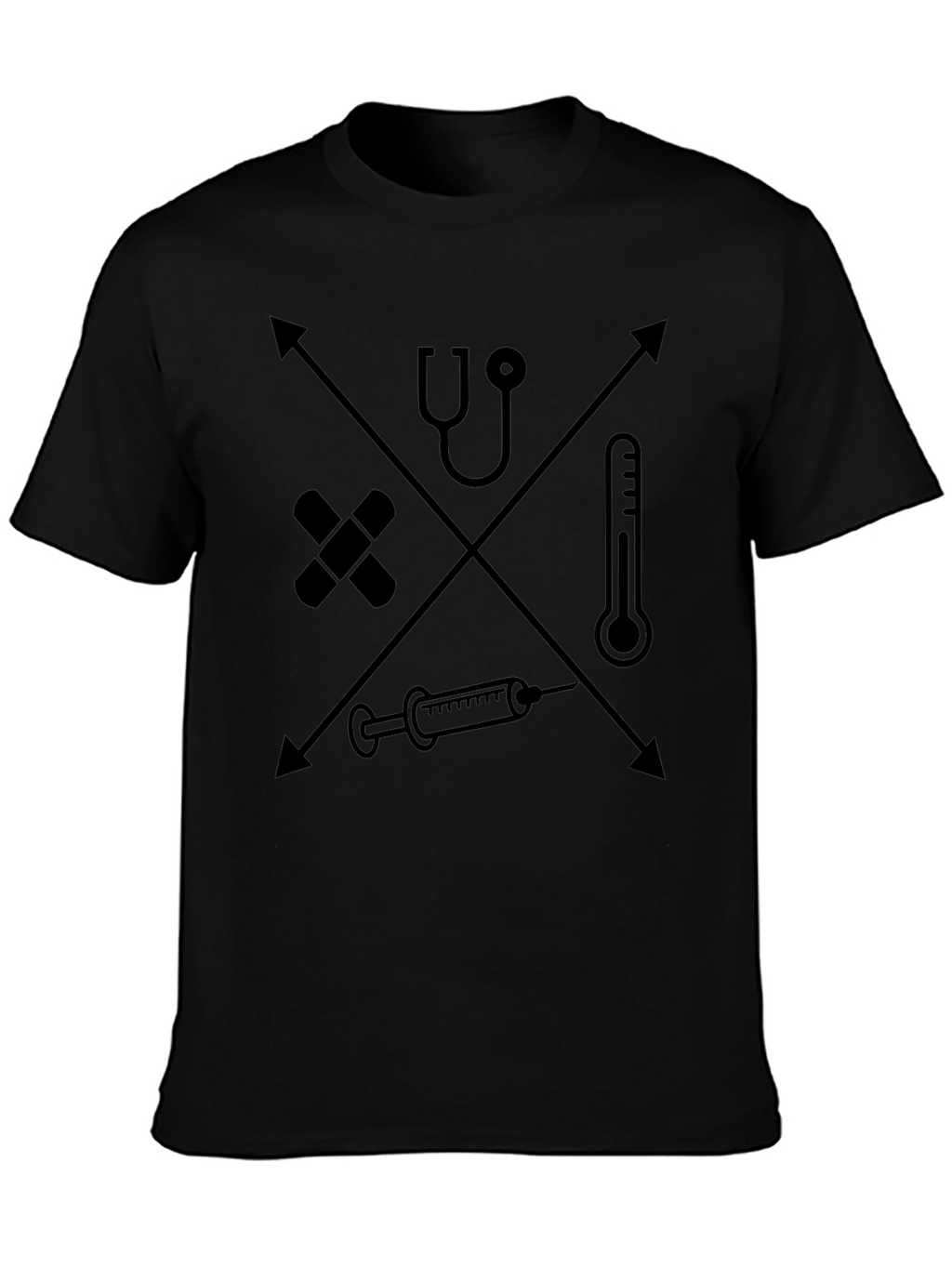Medical Icon Black T-Shirt