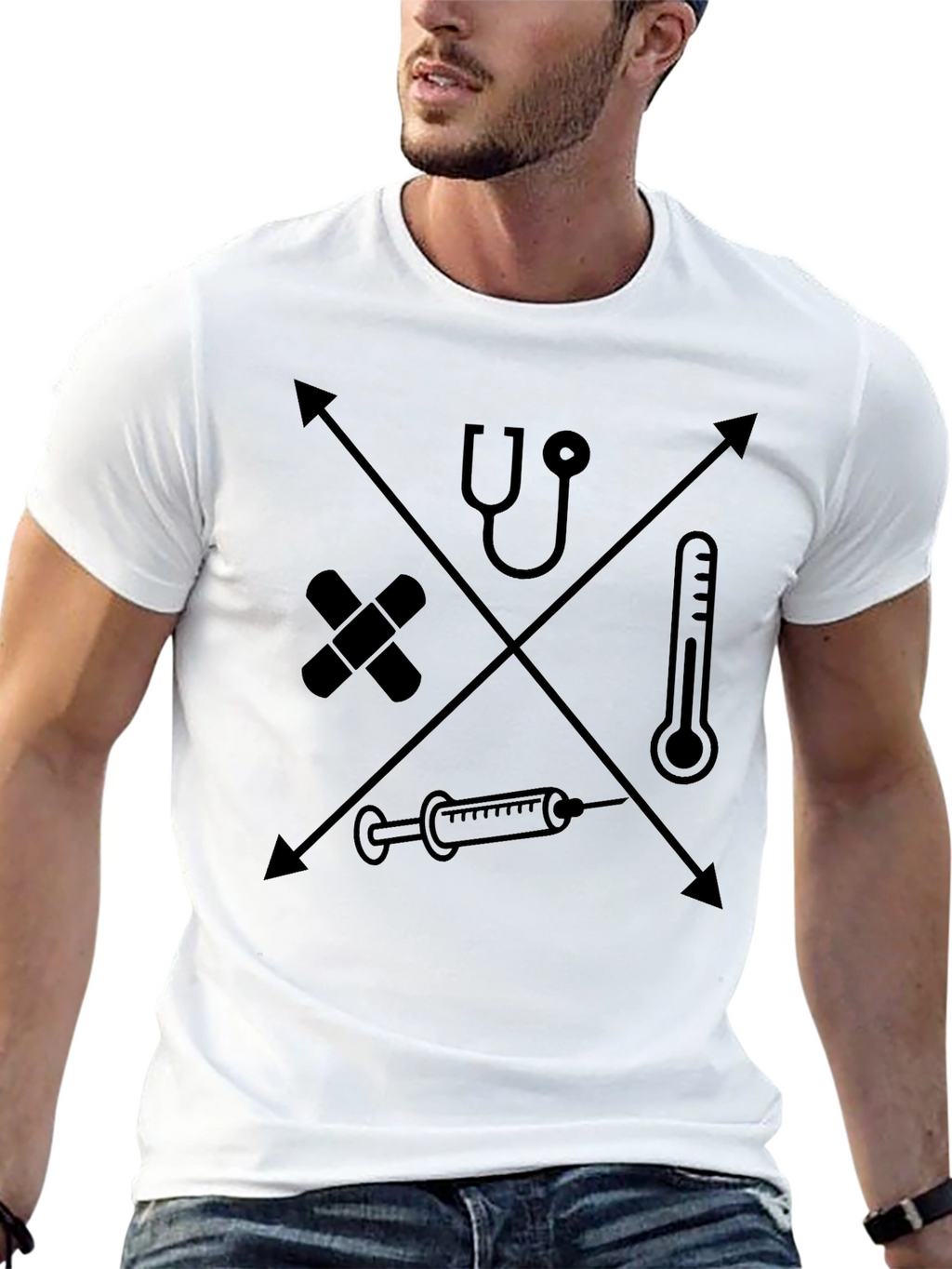 Medical Icon Black T-Shirt