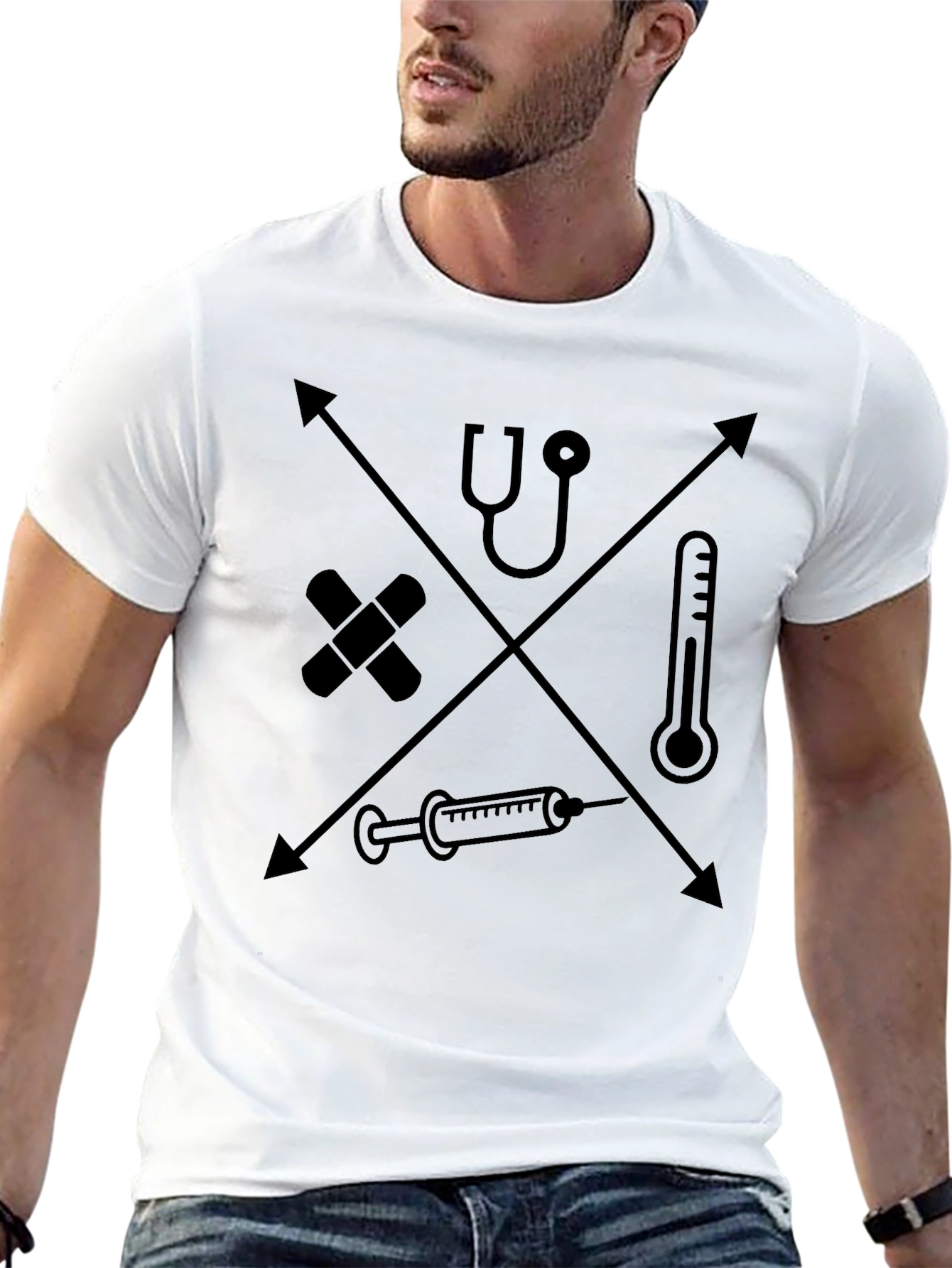 Medical Icon Black T-Shirt