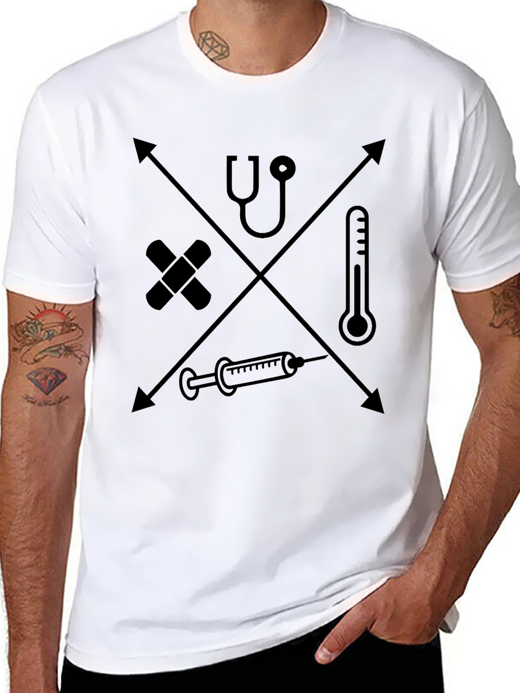Medical Icon Black T-Shirt