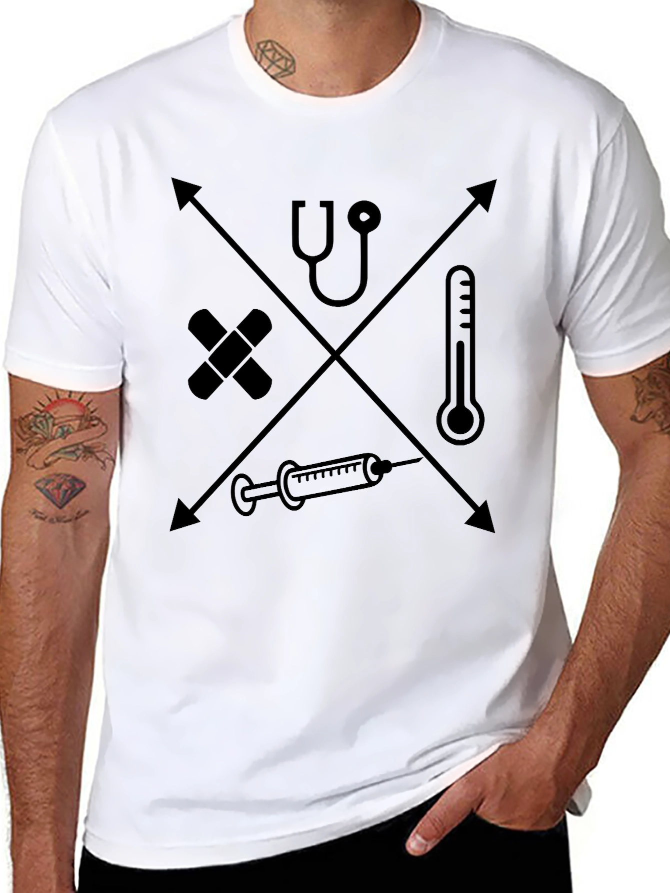 Medical Icon Black T-Shirt