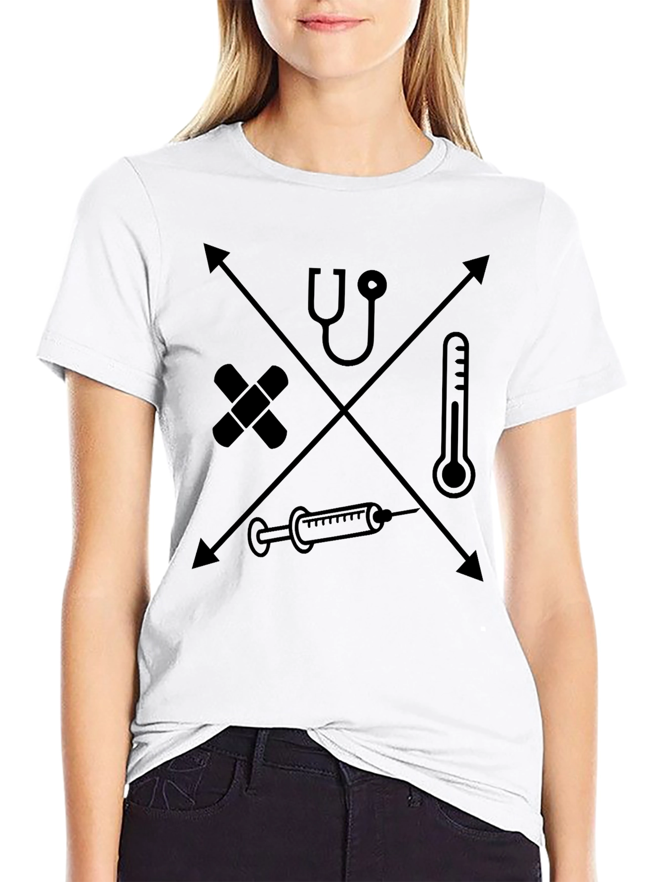 Medical Icon Black T-Shirt