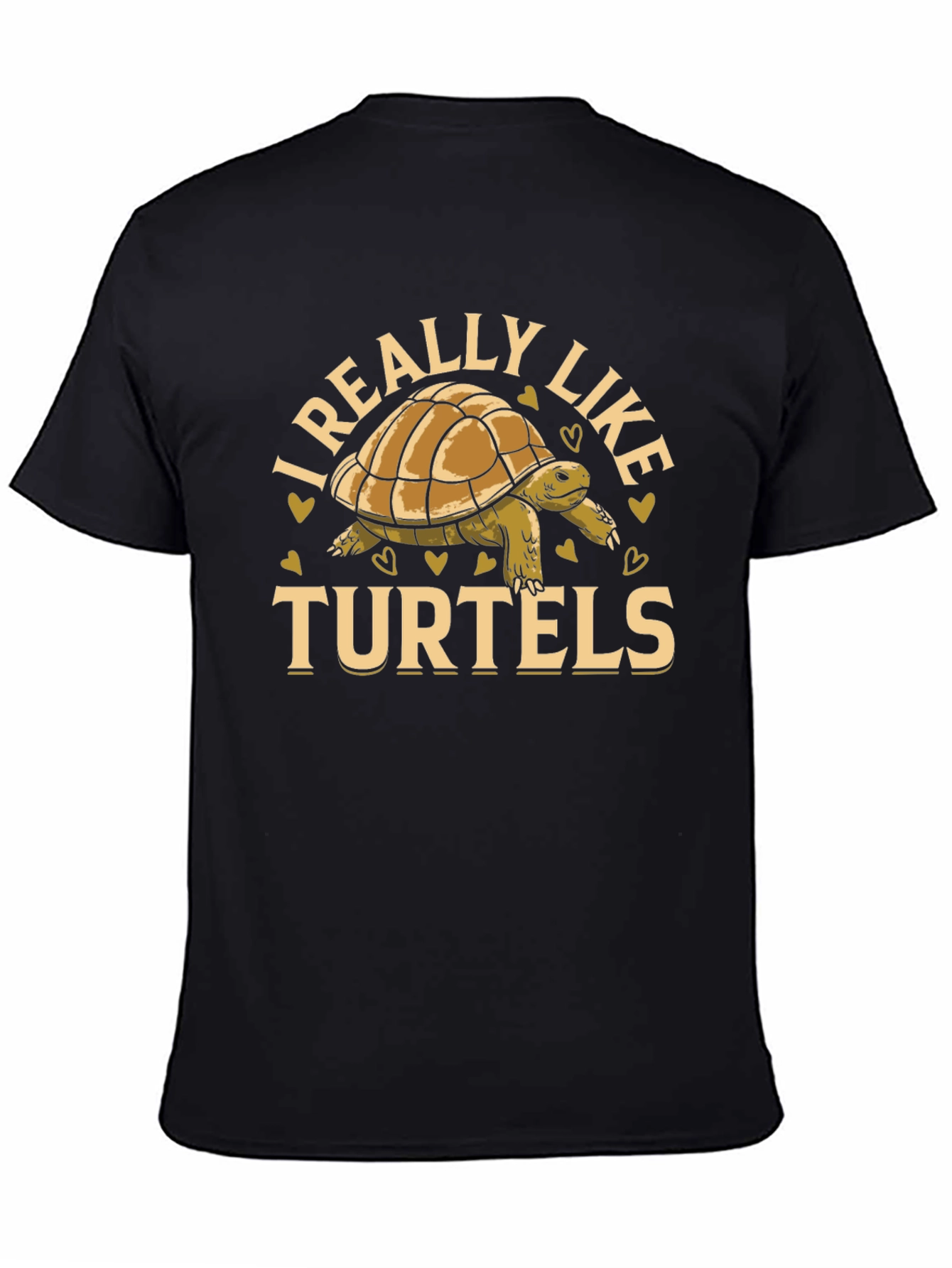 I Really Like Turtels T-Shirt - Black