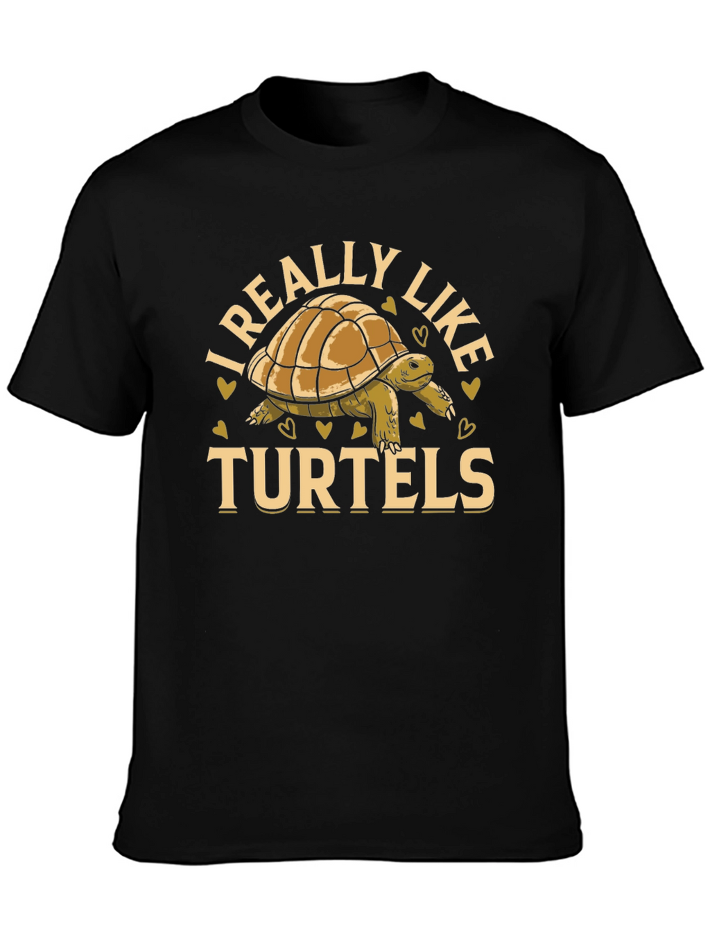 I Really Like Turtels T-Shirt - Black