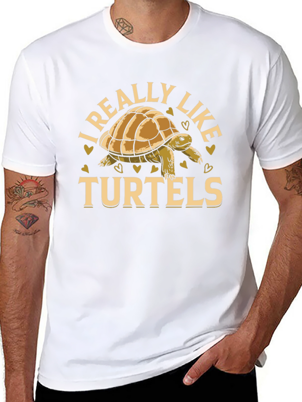 I Really Like Turtels T-Shirt - Black