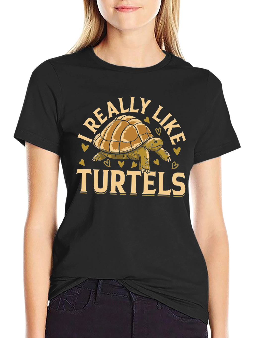 I Really Like Turtels T-Shirt - Black