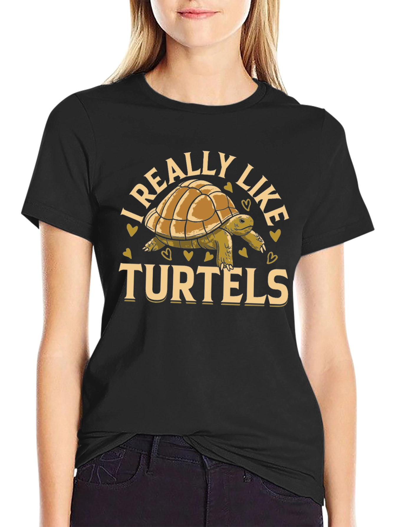 I Really Like Turtels T-Shirt - Black
