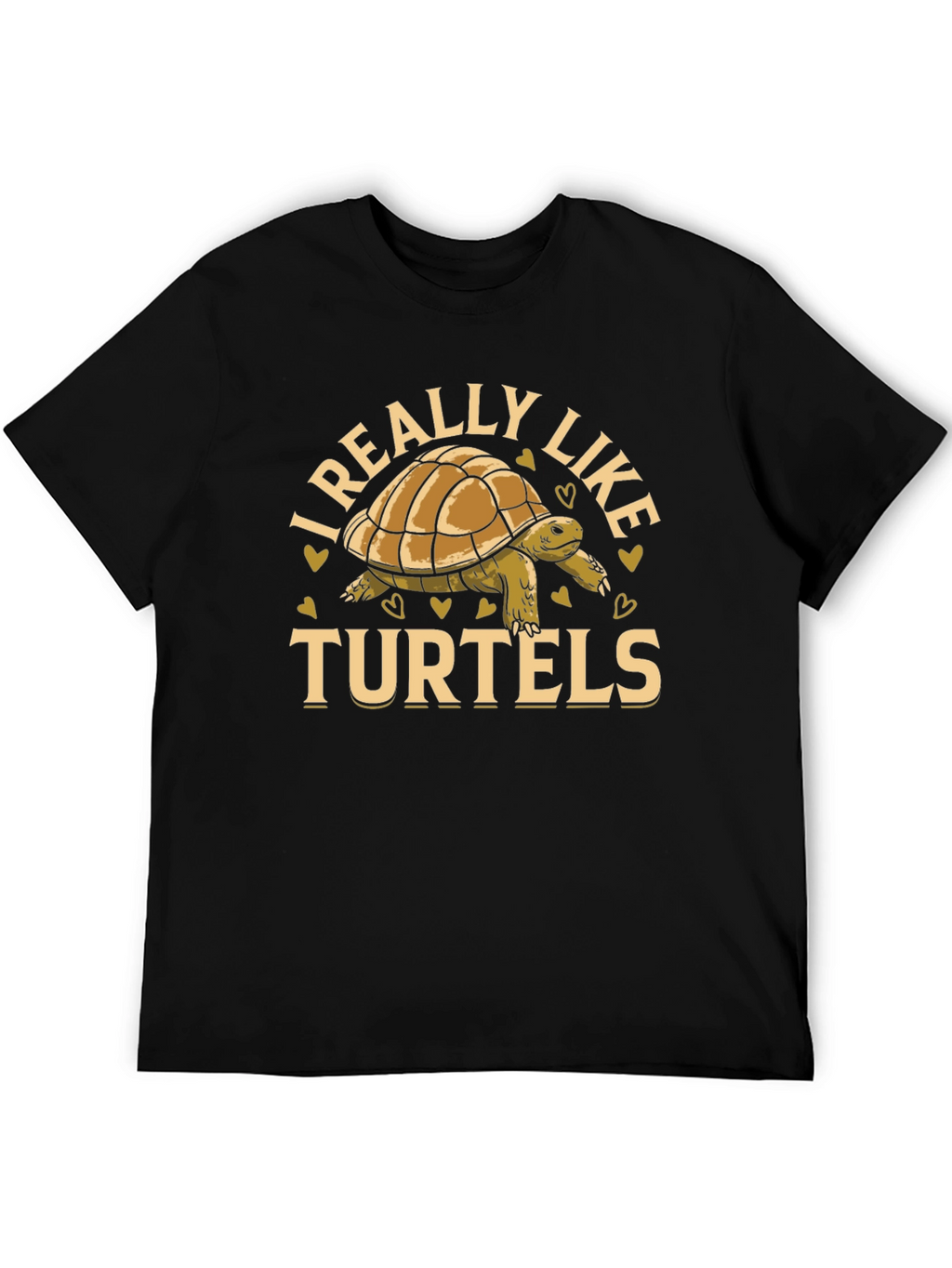 I Really Like Turtels T-Shirt - Black