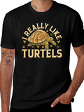 I Really Like Turtels T-Shirt - Black