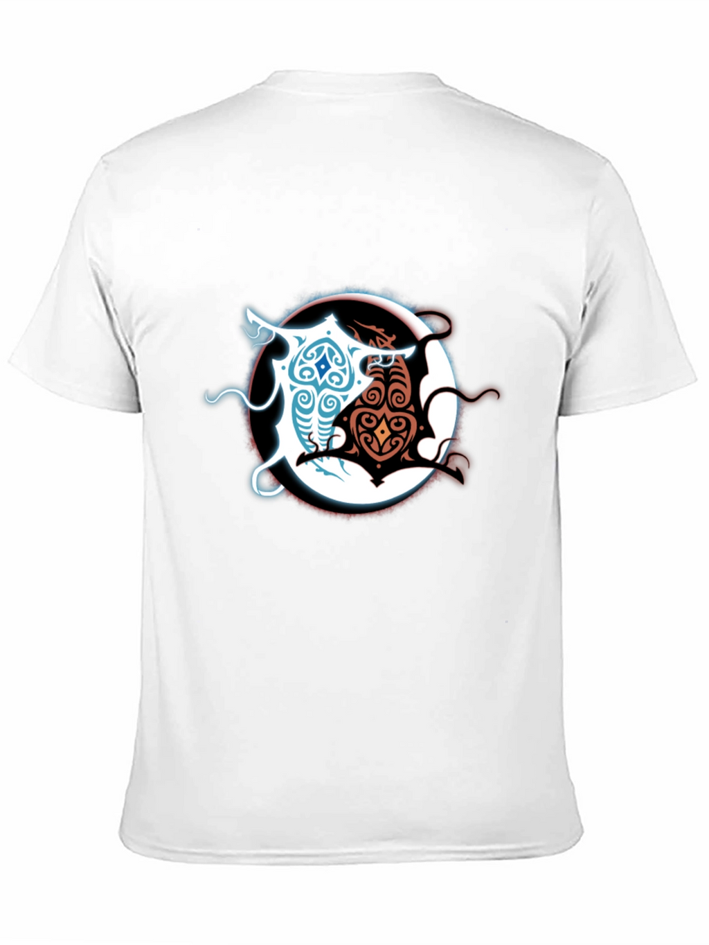 Yin Yang Dragons Graphic Tee - Black Cotton Blend