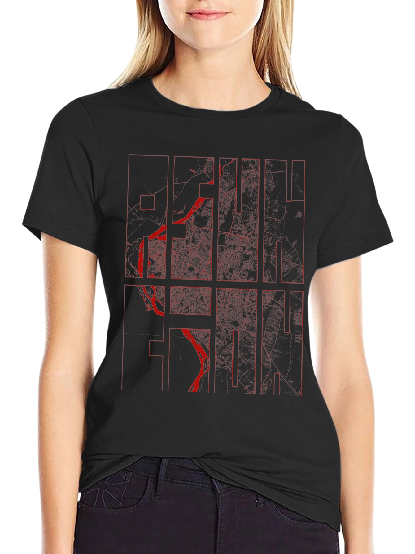 Hanoi City Map Graphic Tee - Stylish Urban Design