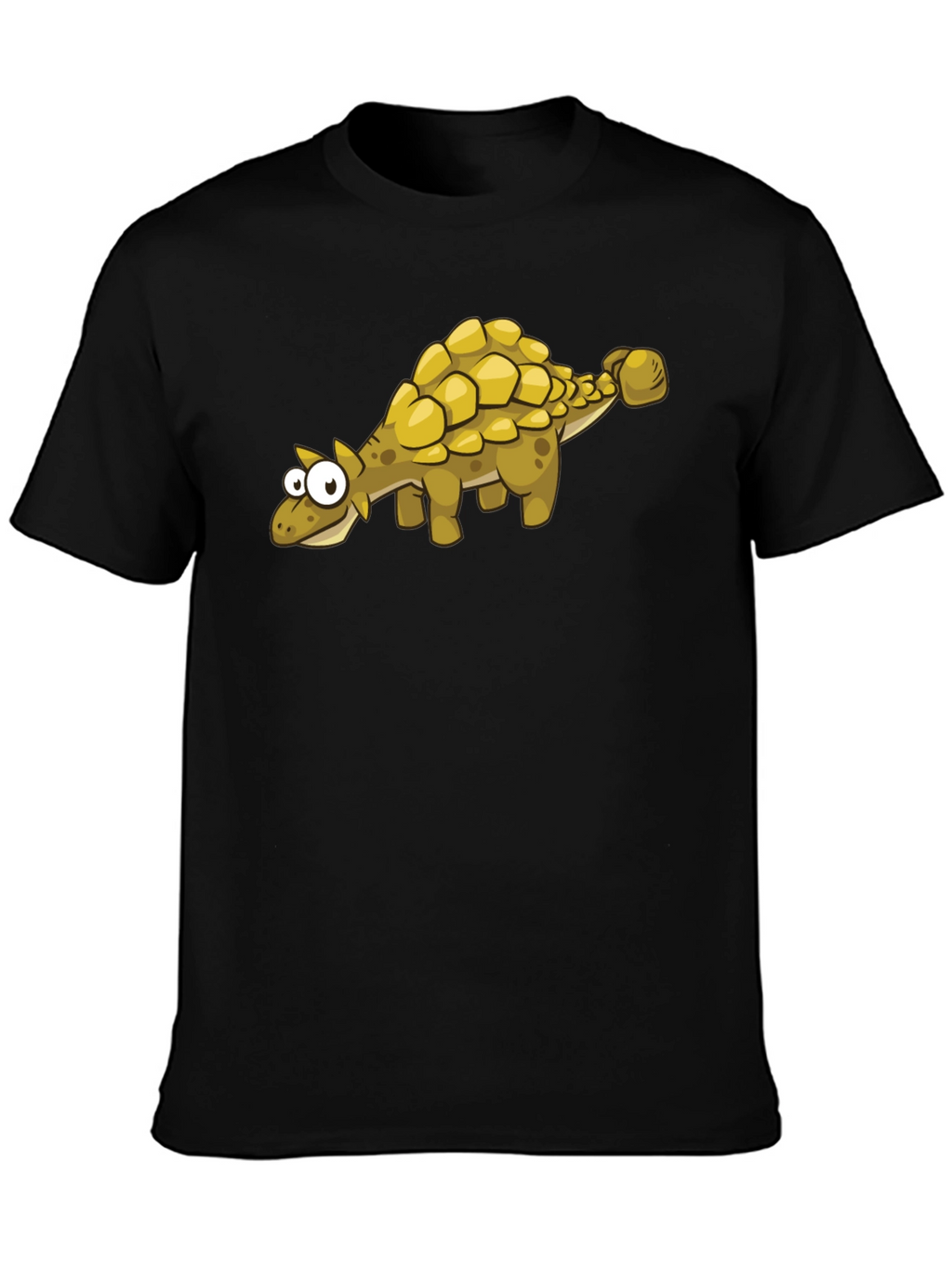 Cartoon Ankylosaurus T-Shirt - Black Dinosaur Tee