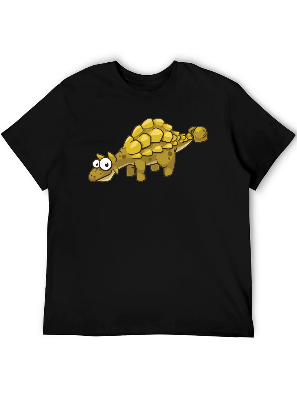 Cartoon Ankylosaurus T-Shirt - Black Dinosaur Tee