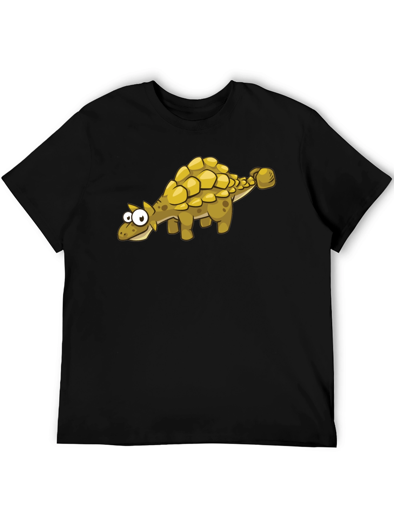 Cartoon Ankylosaurus T-Shirt - Black Dinosaur Tee